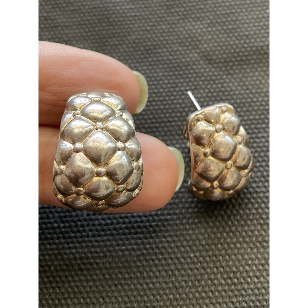 Signed Charles Krypell Vintage 925 Sterling Silver Earrings Estate Jewelry